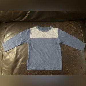 Gildan Navy and Light Gray Long Sleeve Tee